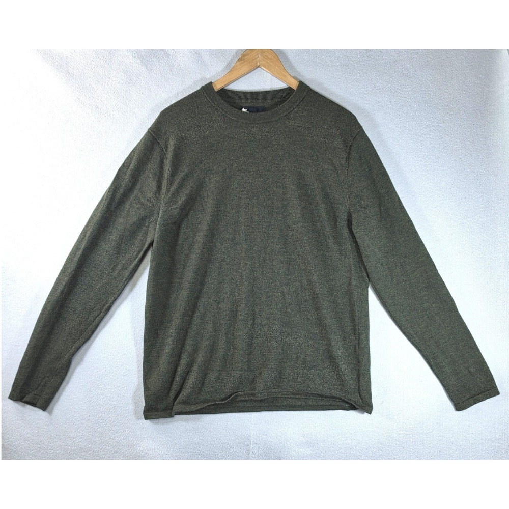 The Commons Dark Academia Crewneck Sweater XL Merino Wool Gorpcore Olive Green